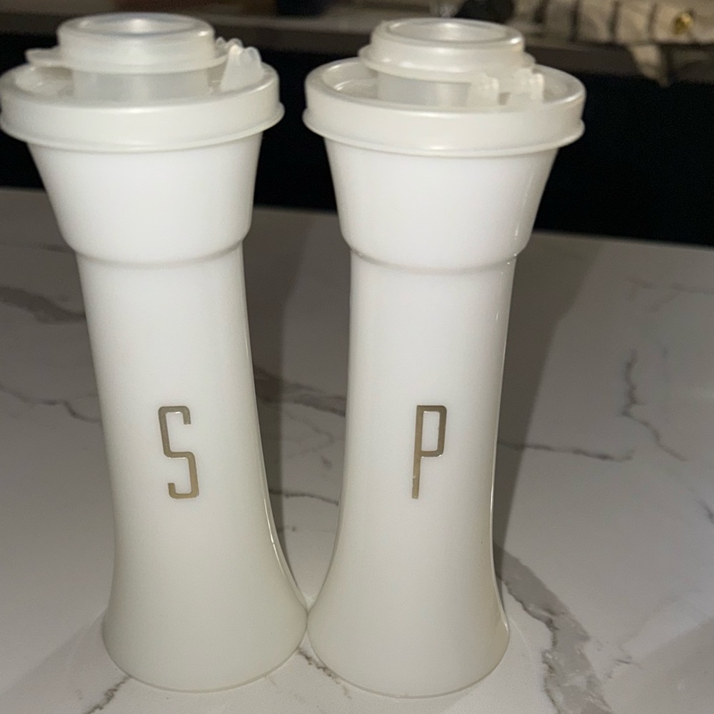 Tupperware White Salt and Pepper Shakers